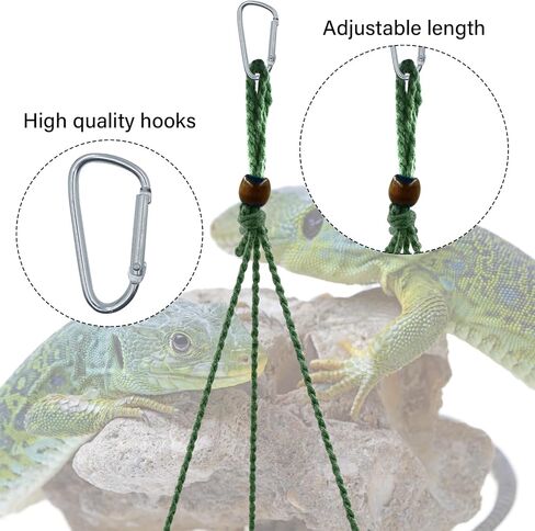 Reptile Hammock Swing Hanging Bed, Bearded Dragon Guinea Pig Rest Bed Habitats, Small Pet Habitat Shelter, Suitable for Geckos Lizards Chameleons Squirrels(PL2) in Saudi Arabia