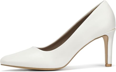 Women's Heels Pointed Toe Pumps Closed Toe High Heels Stiletto Comfortable Business Heels 3-Inch Wedding Party Dress Shoes (White Ivory,Size 10.5) in Saudi Arabia