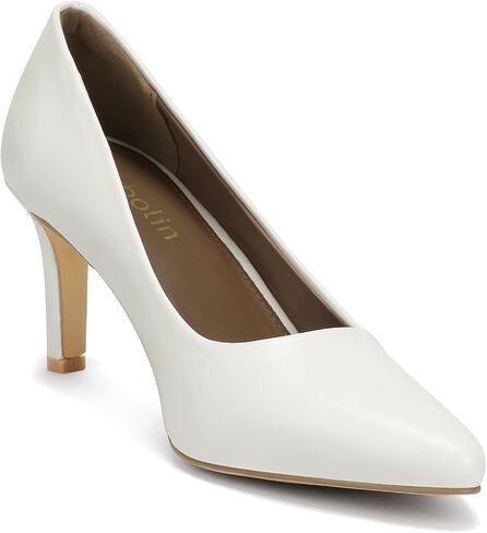 Women's Heels Pointed Toe Pumps Closed Toe High Heels Stiletto Comfortable Business Heels 3-Inch Wedding Party Dress Shoes (White Ivory,Size 10.5) in Saudi Arabia