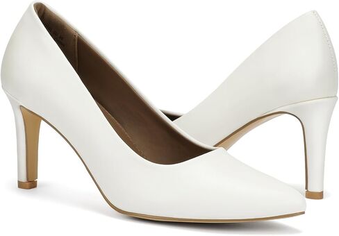 Women's Heels Pointed Toe Pumps Closed Toe High Heels Stiletto Comfortable Business Heels 3-Inch Wedding Party Dress Shoes (White Ivory,Size 10.5) in Saudi Arabia