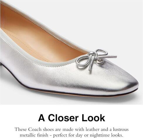 Coach Women's Ava Metallic Leather Ballet Pump in Kuwait