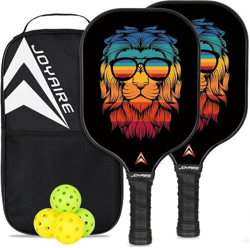مجموعة مجاديف Pickleball مكونة من قطعتين، مجموعة كرات مخلل من الألياف الزجاجية القياسية USAPA، مضارب كرة مخلل أساسية خفيفة الوزن على شكل قرص العسل، مجداف كرة مخلل مع 4 كرات مخلل وحقيبة للبالغين والمبتدئين in Kuwait
