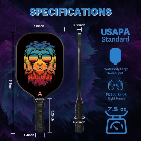 مجموعة مجاديف Pickleball مكونة من قطعتين، مجموعة كرات مخلل من الألياف الزجاجية القياسية USAPA، مضارب كرة مخلل أساسية خفيفة الوزن على شكل قرص العسل، مجداف كرة مخلل مع 4 كرات مخلل وحقيبة للبالغين والمبتدئين in Kuwait
