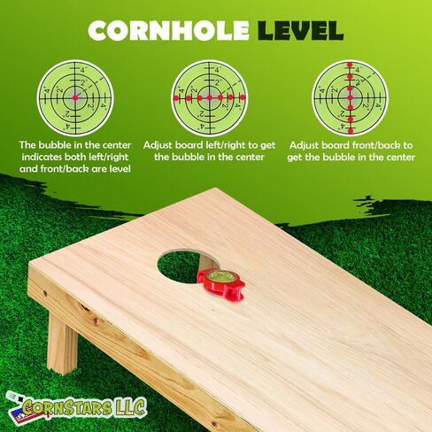 Cornhole Board Level Accessory | Achieve Perfect Cornhole Board Alignment For Consistent Play |All Weather | Instant Measurements | Easy To Use Indoor or Outdoor | 1 or 2 Pack |Patented| Cornstars LLC in Saudi Arabia