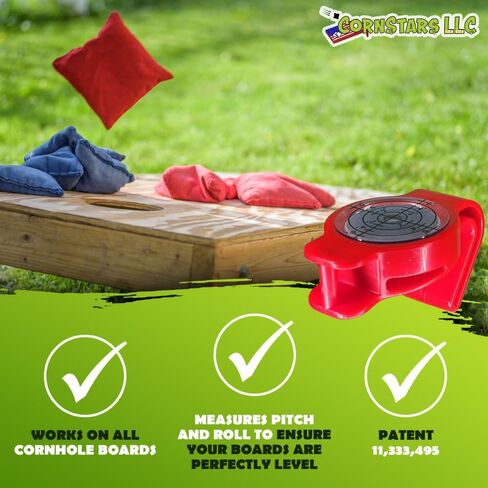 Cornhole Board Level Accessory | Achieve Perfect Cornhole Board Alignment For Consistent Play |All Weather | Instant Measurements | Easy To Use Indoor or Outdoor | 1 or 2 Pack |Patented| Cornstars LLC in Saudi Arabia