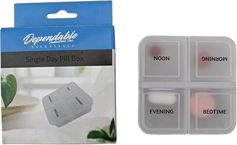 Single Day Pill Box Compact Design Ideal for Travel in Your Pocket or Bag 4 Compartment Morning Noon Evening Bedtime (2) in Saudi Arabia