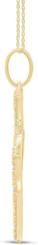 Jewel Zone US 1/10 Cttw Natural Diamond Accent State of Texas Outline Pendant Necklace in 14K Gold Over Sterling Silver (0.10 Cttw) in Saudi Arabia