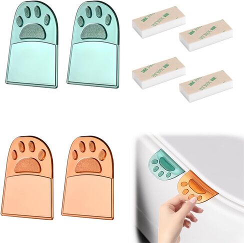 زوجان من رافع مقعد المرحاض، غطاء مقعد المرحاض ذاتي اللصق، رافع لتجنب لمس غطاء مقعد المرحاض، ملحقات الحمام (مخلب القط الشفاف) in Kuwait