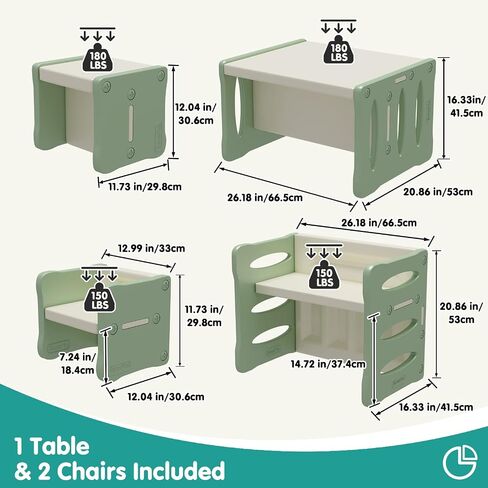 Kids Table and 2 Chairs Set, Plastic Activity Table for Toddler Reading, Arts, Crafts, Homework, Montessori Furniture with Storage Space for Playroom, Gift for Boys & Girls in Saudi Arabia
