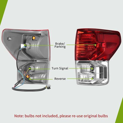 AUTOSAVER88 Tail Lights Assembly Compatible with 10 11 12 13 2010 2011 2012 2013 Tundra, Red Clear OE Replacement Taillights with Harness - Passenger Side in Saudi Arabia