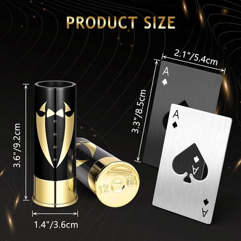 Yoption 16 Pcs Groomsmen Gifts Set, 8pcs Groomsmen Gauge Shot Glasses with 8pcs Credit Card Size Bottle Openers for Wedding Party Proposal Groomsmen Bridesmaid Favors in Saudi Arabia