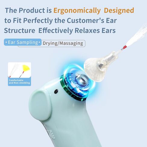 Multi-Functional Electric Ear Wax Removal Tool Ear Cleaning Kit - Drying Ear Canal&Massaging Ear, for Adults and Children (Green) in Saudi Arabia