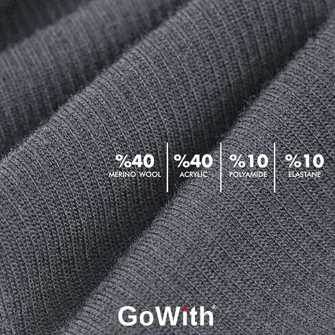 جوارب ضغط من صوف ميرينو من GoWith، جوارب سفر حرارية 15-20 مم زئبق، جوارب مبطنة للركبة عالية للمشي لمسافات طويلة للرجال والنساء in Kuwait