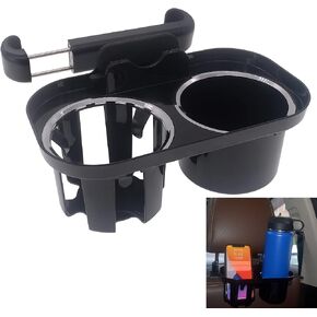 Car Headrest Cup Holder Seat Back Organizer - Automotive Interior Accessories Universal Car Backseat Snack Tray Dual Cup Holder Holds Pocket Food Drink Soda Coffee Beverage Water Bottle