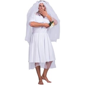 Mens Bride Drag Queens Groom Party Funny Comedy Costume Outfit