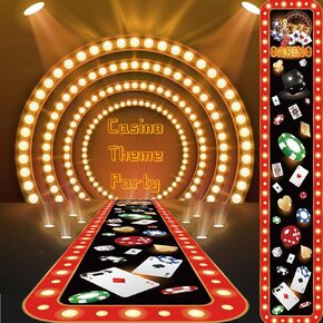 Casino Party Carpet Las Vegas Party Decor Casino Night Party Backdrop Poker Night Party Decorations Birthday Party Banner Decorations Photobooth Cake Table Supplies