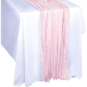 MIAHART 1 Pack Cheesecloth Table Runner，35"x120"Cheesecloth Gauze Table Runner Boho Cheese Cloths Table Runners for Wedding, Party, Birthday Décor(Baby Pink)