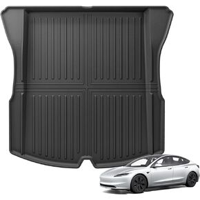 WENNEBIRD All Weather Cargo Liner for 2024 Tesla Model 3, Premium TPE Anti-Slip Waterproof Rear Trunk Mat, Car Interior Accessories - 1pc