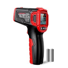 Infrared Thermometer Temperature Gun, HABOTEST Digital IR Temp Gun for Food, Cooking, BBQ, Pizza Oven, Reptile, Griddle Accessories, Non Contact Surface Heat Gun Adjustable Emissivity