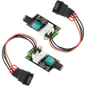 6V 12V 24V 28V 3A 80W DC Motor Speed Controller PWM with Positive Inversion Control Switching Button, 2Pcs 6-28V 1203BB Adjustable Speed Controller Regulation Switch