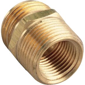 Orbit 53038 Brass Double Hose Fitting, 0.75" x 0.75" x 0.5"