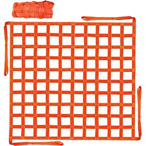 Cargo Lifting Net 6.56'x6.56', Lifting Net Straps for Hoist 4500lbs Load Capacity, Nylon Sling Hoisting Net 15CM Square Hole for Construction Rigging Moving Towing Hoisting Unloading