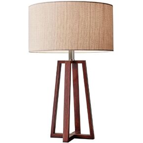 Adesso 1504-15 Quinn Floor Lamp, 60 in, 150 W Incandescent/CFL, Walnut Birch Wood, 1 Wooden Lamp , White