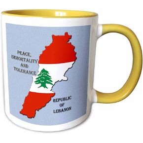 3dRose Flag of Lebanon Mug, 11 oz, Red
