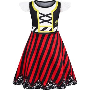 Buccaneer Costume Girls Pirate Dress up Kids Birthday Party Dress Halloween Cosplay Outfits
