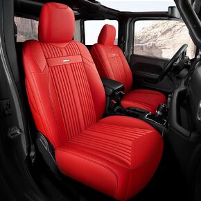 FREESOO مخصص مناسب لأغطية مقاعد جيب رانجلر مجموعة كاملة من 4 أبواب JL إكسسوارات Rubicon Sahara Sport S Altitude Willys Unlimited 2024 2023 2018-2022، بدون حامل أكواب خلفي (أسود)