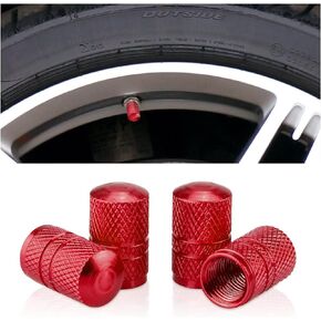 BESULEN 4 PCS Auto Tire Valve Caps, Aluminum Alloy Car Tire Valve Stem Covers, Metal Air Valve Lids Fit for Cars, SUVs, Bicycle, Trucks, Motorcycles, Universal Vehicle Accessories (Black)
