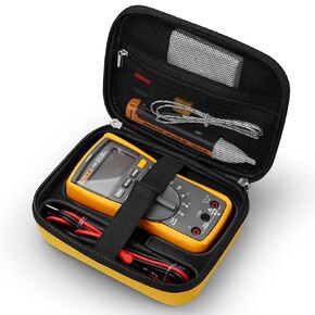 KingSung Hard Carrying Case for Fluke 117/115/116/114/113 Digital Multimeter, 3D Molded Exterior with Custom Lining and YKK Smooth Zipper,Black