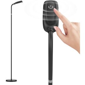 Cordless Floor Lamp, Rechargeable Battery Portable Floor Lamp for Living Room, Battery Operated Lamp, Touch Control for Reading Camping, 3 Color Temperatures Emergency Lighting(Black)