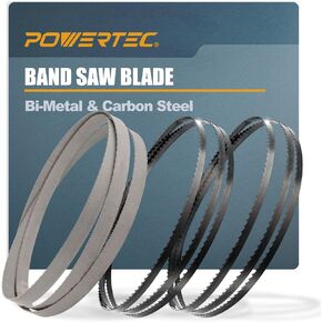 POWERTEC 80 Inch Bandsaw Blades Assortment for Woodworking & Non-Ferrous Metal Cutting, Band Saw Blades for Craftsman 22432, 9HT2433N & 9HT23331N 12" Band Saw, 3pk (13712)