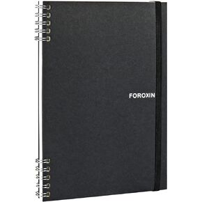 Spiral Notebooks - 8.5' x 5.7' Bullet Dotted Subject Journal Wirebound with 80 Sheets Paper, A5 80 Gsm Notepad for School & Work supplies, Black, 1 pack