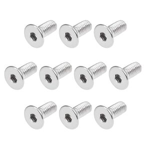 uxcell M4x8mm Flat Head Machine Screws Inner Hex Screw 304 Stainless Steel Fasteners Bolts 40Pcs