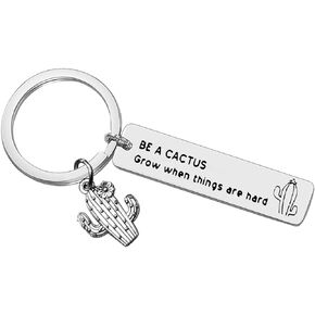 Vadaka Keychain, Stainless Steel Cactus Lover Keyring, Inspirational Gift for Cactus Enthusiasts, Teen Girls, Graduation, Birthday