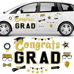 21 Pieces Graduation Car Magnets Set Congrats 2023 Magnetic Grad Graduation Magnets Reflective Waterproof Congrats Grad Graduation Car Decorations for Car Refrigerator Garage Door (Graduation)