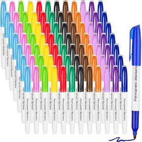 240 Pcs Permanent Markers Bulk 12 Assorted Colors Markers Set Fine Point Marker Pens Quick Dry Markers Waterproof Markers Works on Plastic, Wood, Metal, Glass for Doodling, Coloring, Marking