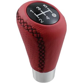 5 Speed Shift Knob Leather Gear Stick Handle Manual Shifter Knobs Transmission Fit Most Cars Trucks SUV Vehicles Black Line