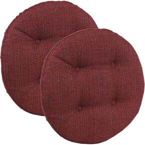 Klear Vu Omega Gripper Non-Slip Tufted Round Barstool Cushion for Dining Rooms, Cafes, Bars and Restaurants, 14", 4 Count (Pack of 1), Brown