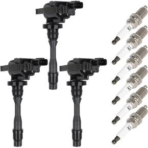 cciyu 3 ignition coils wilth 6 iridium Spark Plugs,for Mitsubishi Montero 3.8LL 2003 2004 2005 2006 UF525