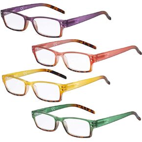 Eyekepper Ladies Reading Glasses - 4 Pack Readers for Women Reading +0.00