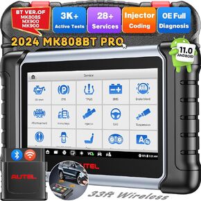 Autel Scanner MaxiCOM MK808BT PRO, 2024 Newer BT Ver. of MX900 MK900 MK808S MX808S MK808Z, Bidirectional Diagnosis as MK900BT, 3K+ Active Tests, 28+ Reset, OE All Systems Auto Scan 2.0, FCA SGW, OS 11