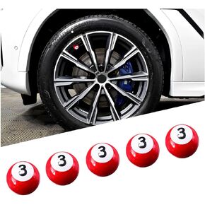 Ziciner 5 Pack Tire Valve Stem Cap Cover, Leakproof Valve Stem Caps with Ball Design, Corrosion Resistant Wheel Valve Covers, Universal Car Accessories (1# Yellow)