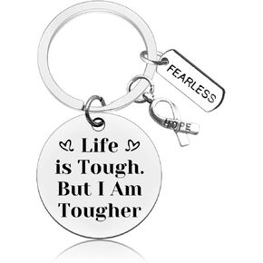 Cancer Survivor Inspirational Keychain for Friends Family Cancer Awareness Keychain Cancer Awareness Gift for Women Men Recovery Keychain for Her Him Cancer Fighter Gift Inspirational Gift for Cancer