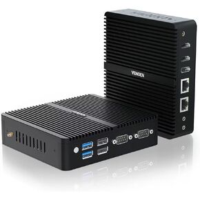VENOEN Mini PC Fanless Mini Desktop with 12Th Gen N100 CPU, Small PC Support 4K Triple Display, 8G RAM 128GB M.2 SSD, 2xLAN, 2xRS232 COM, 2.4/5G WiFi, BT 4.0, Win 11 Pro industrial Mini PC