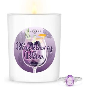 Blackberry Bliss Iridescent 10 oz Candle with Hidden jewelry - 100% Soy & Coconut Blend