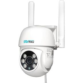 SOVMIKU 4CA3 AI Auto Tracking Mini 2K Security Camera Wireless Outdoor, 9.8Ft Power Cable, Two Way Audio, Easy to Setup,360° View,Pan/Tilt,Color Night Vision, Audible Flashlight Alarm,SD Slot