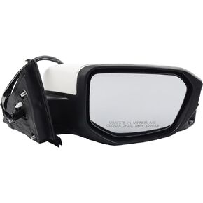 Dasbecan Passenger Side Door Mirror Assembly with Camera Compatible with Honda Civic 2016-2021 Power Glass Heated 11 Wires (Color: Black)